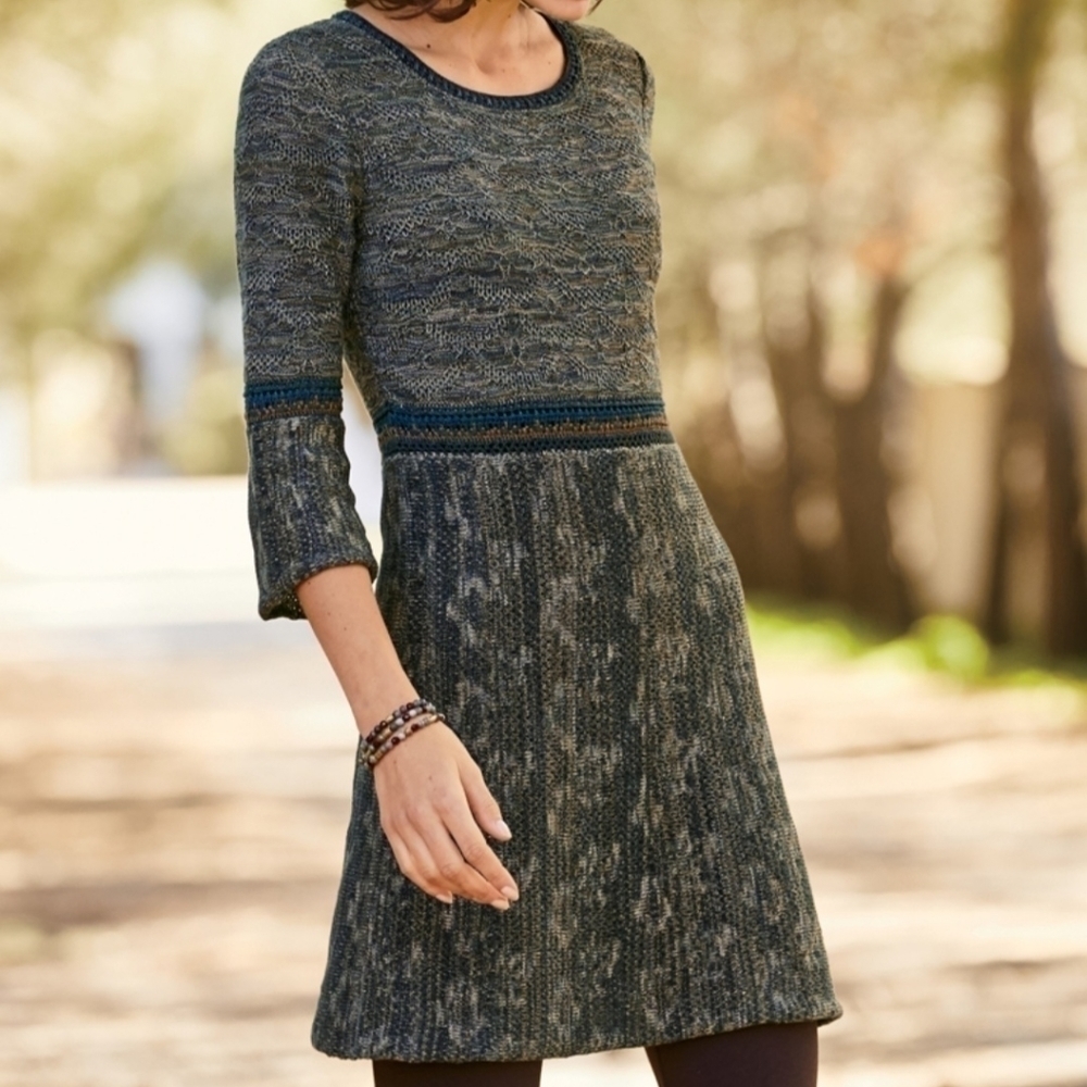 Peruvian Connection Riverstone pima cotton knit tunic sweater dress